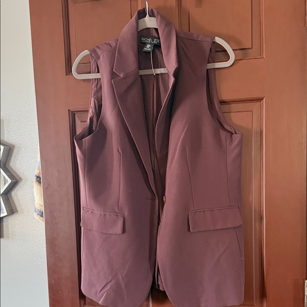 Rachel Zoe Plum Sleeveless Vest - Picture 2 of 5